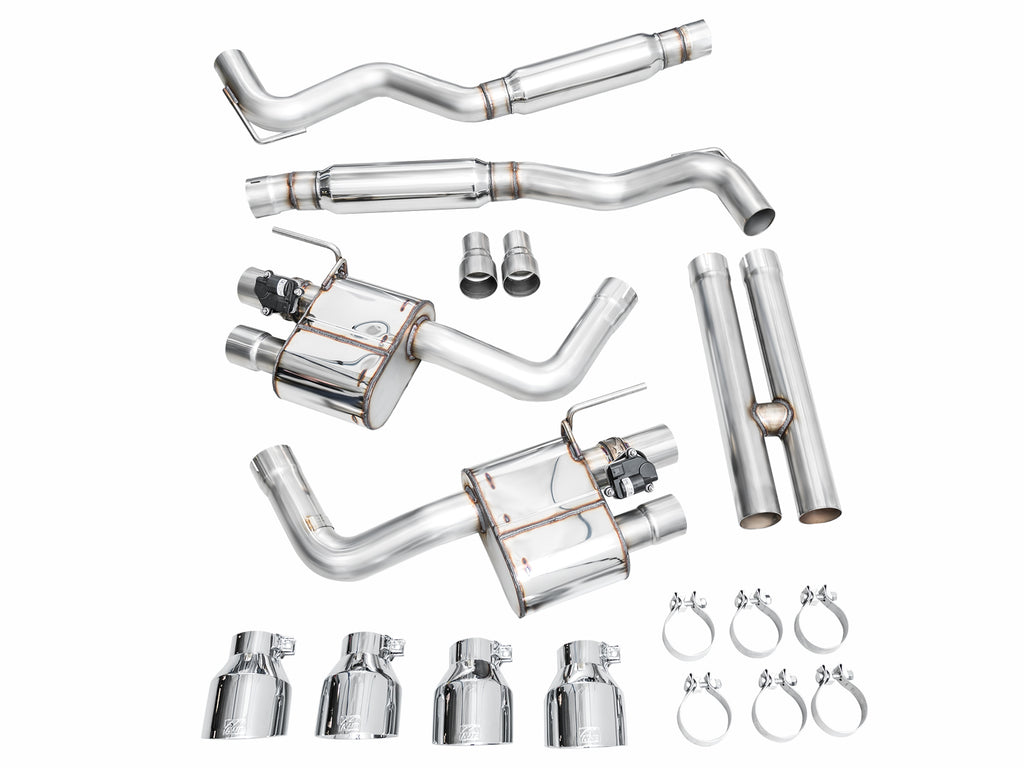 AWE Tuning AWE SwitchPathâ„¢ Exhaust for S650 Mustang Dark Horse - Quad Chrome Silver Tips - 3025-42375