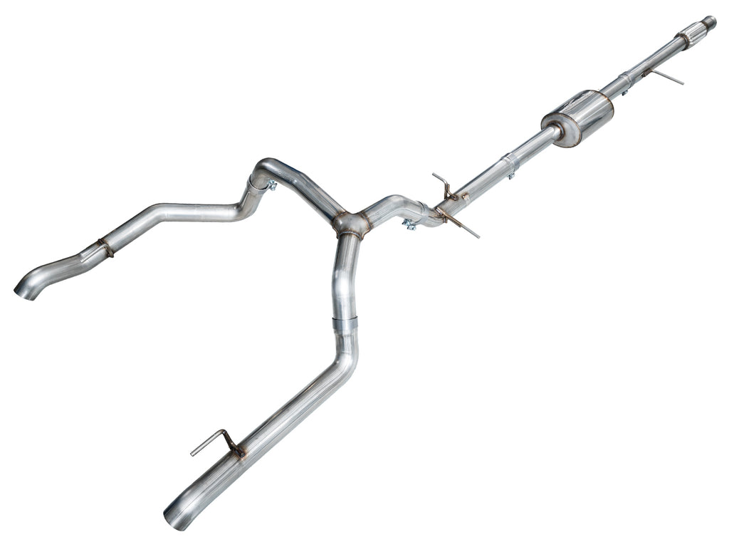 AWE Tuning 4th Gen GM 1500 5.3L 0FG Catback Split Rear Exit (w/ Bumper Cutouts) - OE Tips (3015-31200)