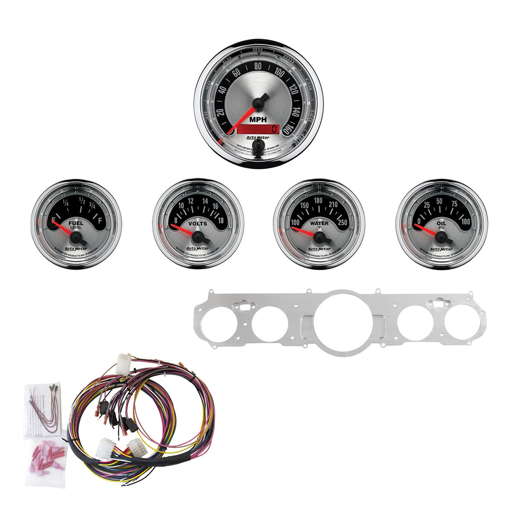 Autometer Direct Fit 5 Piece Dash Kit 65-66 Ford Mustang (3 3/8in & 2 1/16in) (7035-AM)