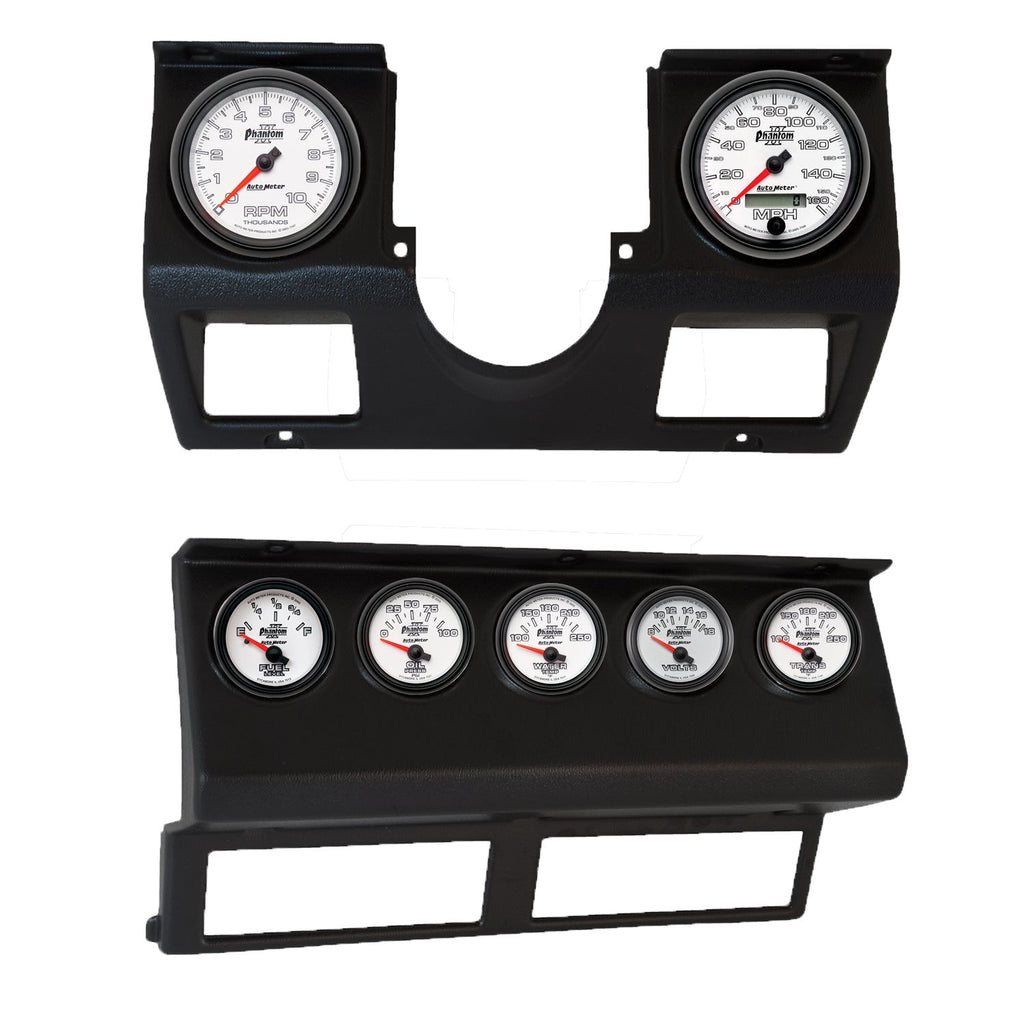 AutoMeter Phantom II Direct Fit Dash Kit 87-96 Jeep Wrangler YJ (Tach/MPH/FL/OilP/WTMP/VLT/TRNS) (7040-10)
