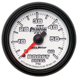 AutoMeter Phantom II 52.4mm Mechanical 0-60 PSI Boost Gauge (7505)