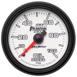 AutoMeter Phantom II 52.4mm Mechanical 0-100psi Oil Pressure Gauge (7521)