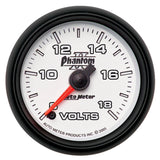 AutoMeter Phantom II 52.4mm Full Sweep Electronic 8-18 Volts Voltmeter Gauge (7591)