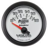 AutoMeter Phantom II 52.4mm Short Sweep Electronic 8-18 Volts Voltmeter Gauge (7592)