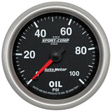 AutoMeter Sport-Comp II 2-5/8in 100 PSI Mechanical Oil Pressure Gauge (7621)