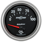 AutoMeter Sport-Comp II 0-100 PSI Short Sweep Electronic Oil Pressure Gauge (7627)