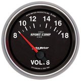 AutoMeter Sport-Comp II 2-5/8in 18V Electrical Voltmeter Gauge (7691)