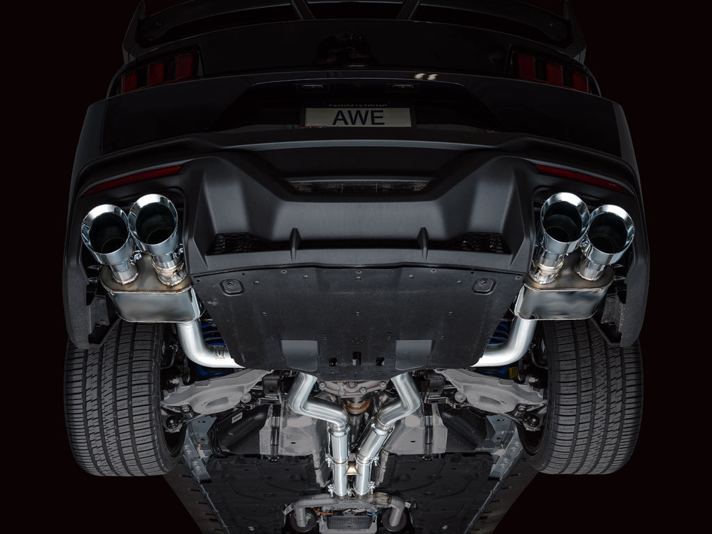 AWE Tuning AWE SwitchPathâ„¢ Exhaust for S650 Mustang Dark Horse - Quad Chrome Silver Tips - 3025-42375
