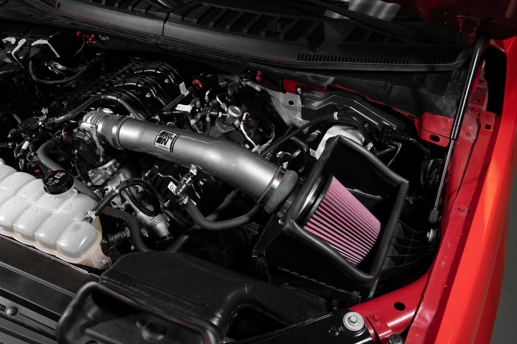 K&N 18-24 Ford F150 3.3L V6 Performance Air Intake System w/ Red Air Filter (77-2619KC)