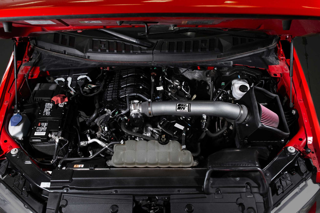 K&N 18-24 Ford F150 3.3L V6 Performance Air Intake System w/ Red Air Filter (77-2619KC)