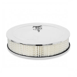 Demon Air Cleaner 14 Inch Chrome Demon Branded 14 Inch Chrome Air Filter With Paper Filter Element (786004)