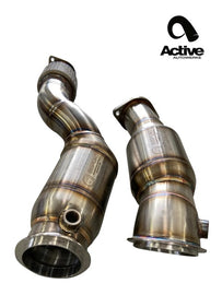 Active AutoWerke BMW S58 G80 M3 G82 M4 G87 M2 Downpipes w Active A-Flow CAT - G8X S58 Catted Downpipes (11-085A)