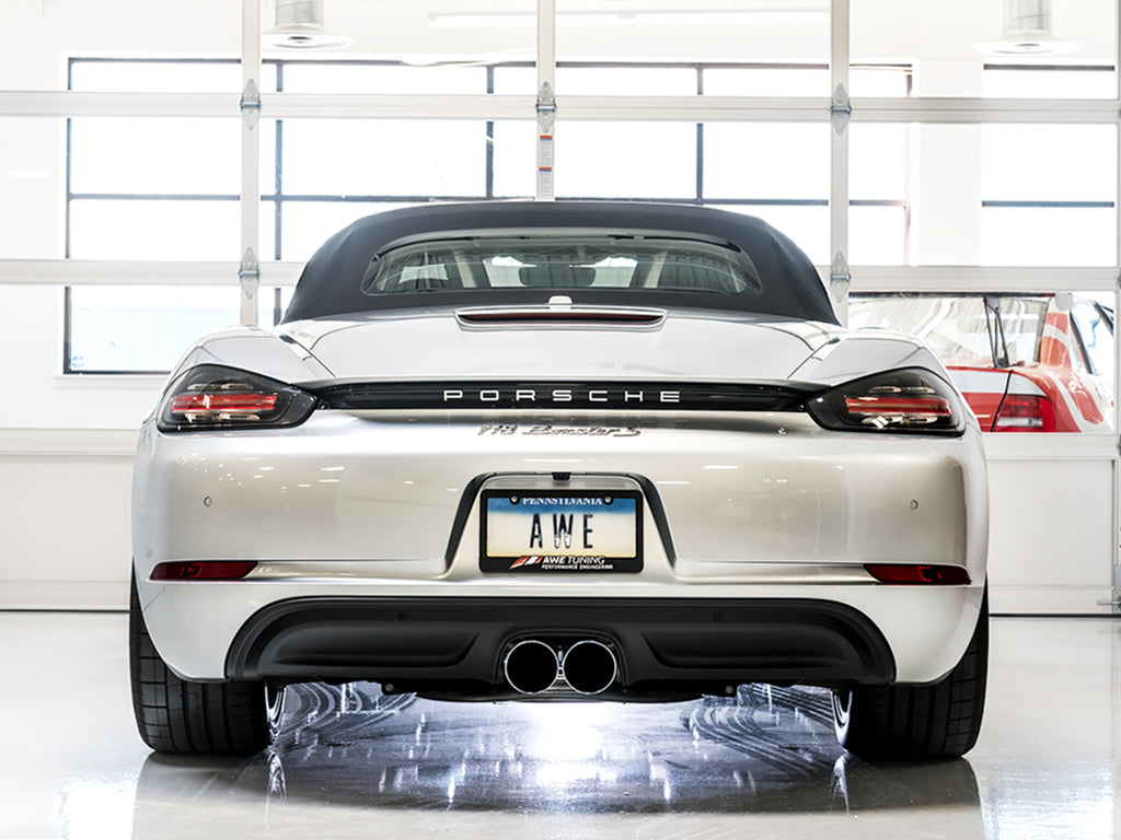 AWE Tuning Porsche 718 Boxster / Cayman SwitchPath Exhaust (PSE Only) - Chrome Silver Tips (3025-32020)