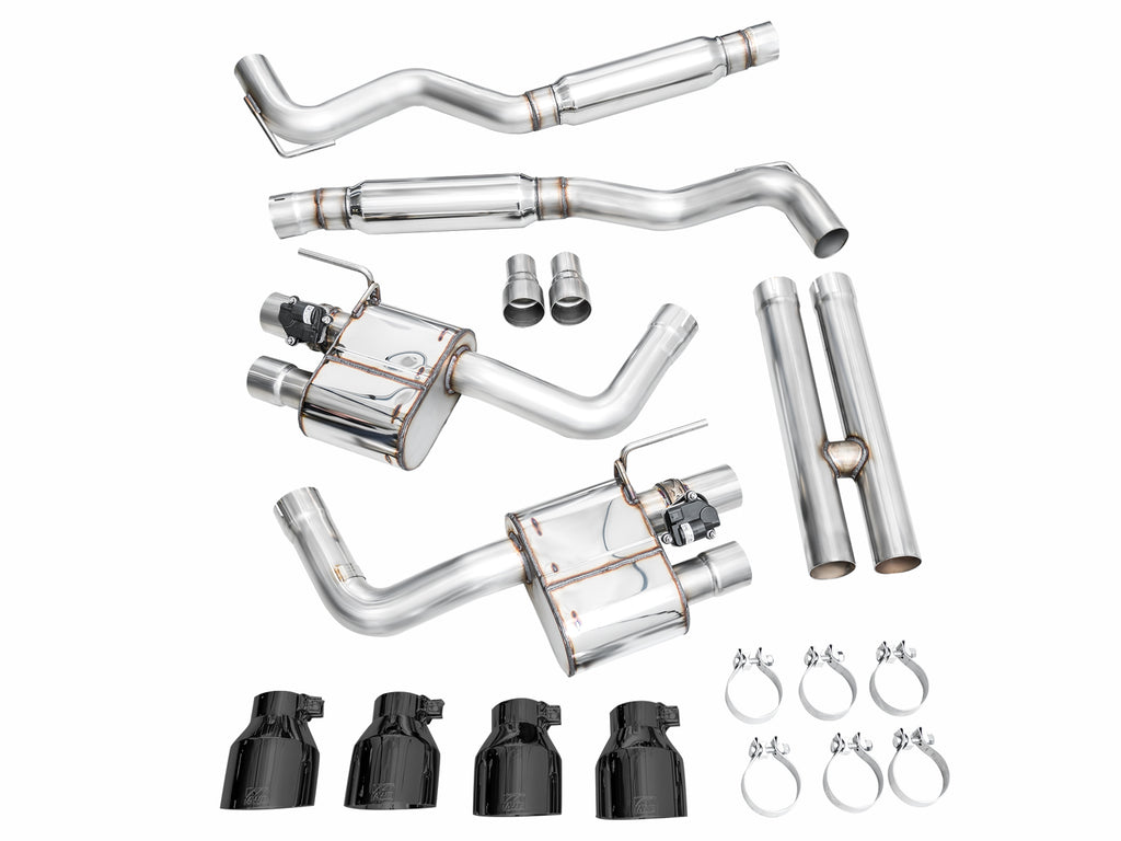 AWE Tuning AWE SwitchPathâ„¢ Exhaust for S650 Mustang Dark Horse - Quad Diamond Black Tips - 3025-43375