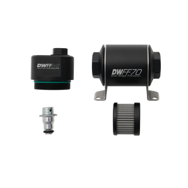 DeatschWerks DWFFR-X 70mm Billet Fuel Filter Regulator - 10 Micron (8-FFR-070-010K)
