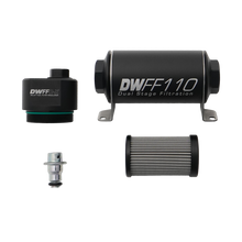 Load image into Gallery viewer, DeatschWerks DWFFR-X 110mm Billet Fuel Filter Regulator - 10 Micron (8-FFR-110-010K)
