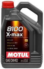 Load image into Gallery viewer, Motul 5L Synthetic Engine Oil 8100 0W40 X-MAX - Porsche A40 (104533)