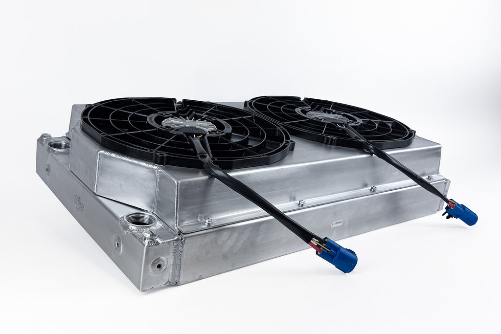CSF Motorsport Radiator with Shroud - 14in SPAL Brushless Fans - Harnesses (8374)