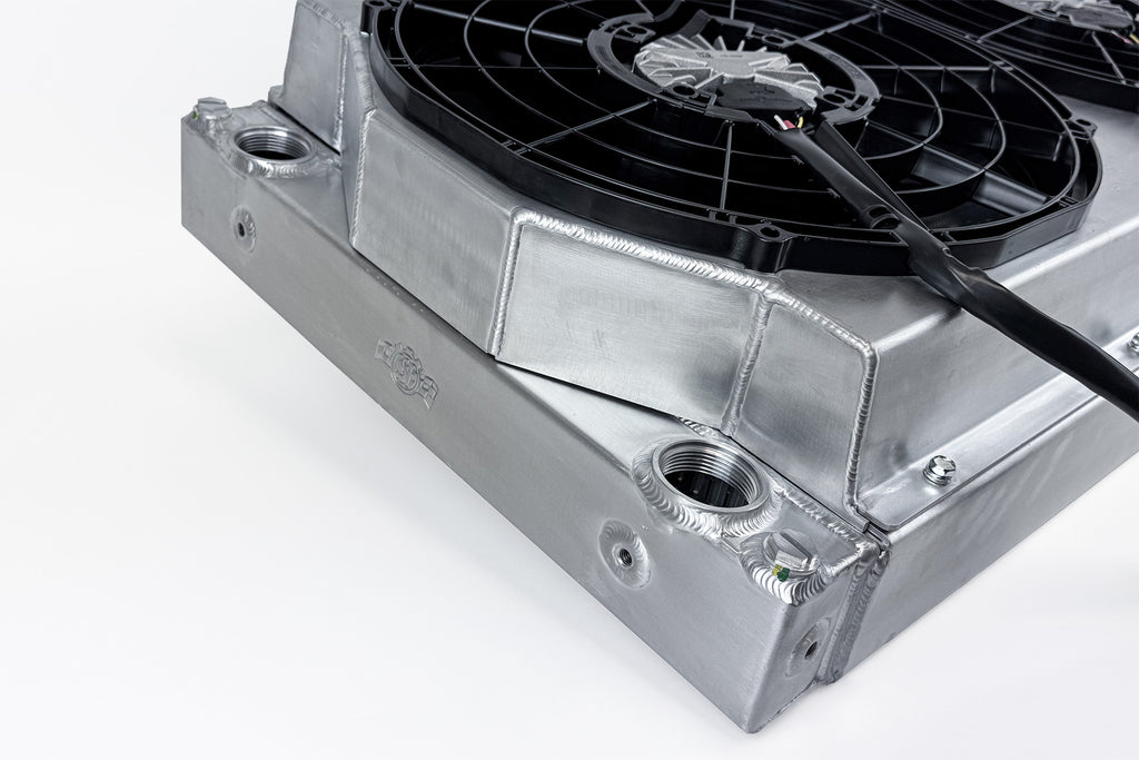 CSF Motorsport Radiator with Shroud - 14in SPAL Brushless Fans - Harnesses (8374)