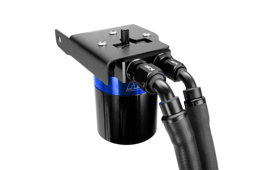 HPS Performance Plug and play oil catch can kit, separates oil from PCV system. (860-033BL)