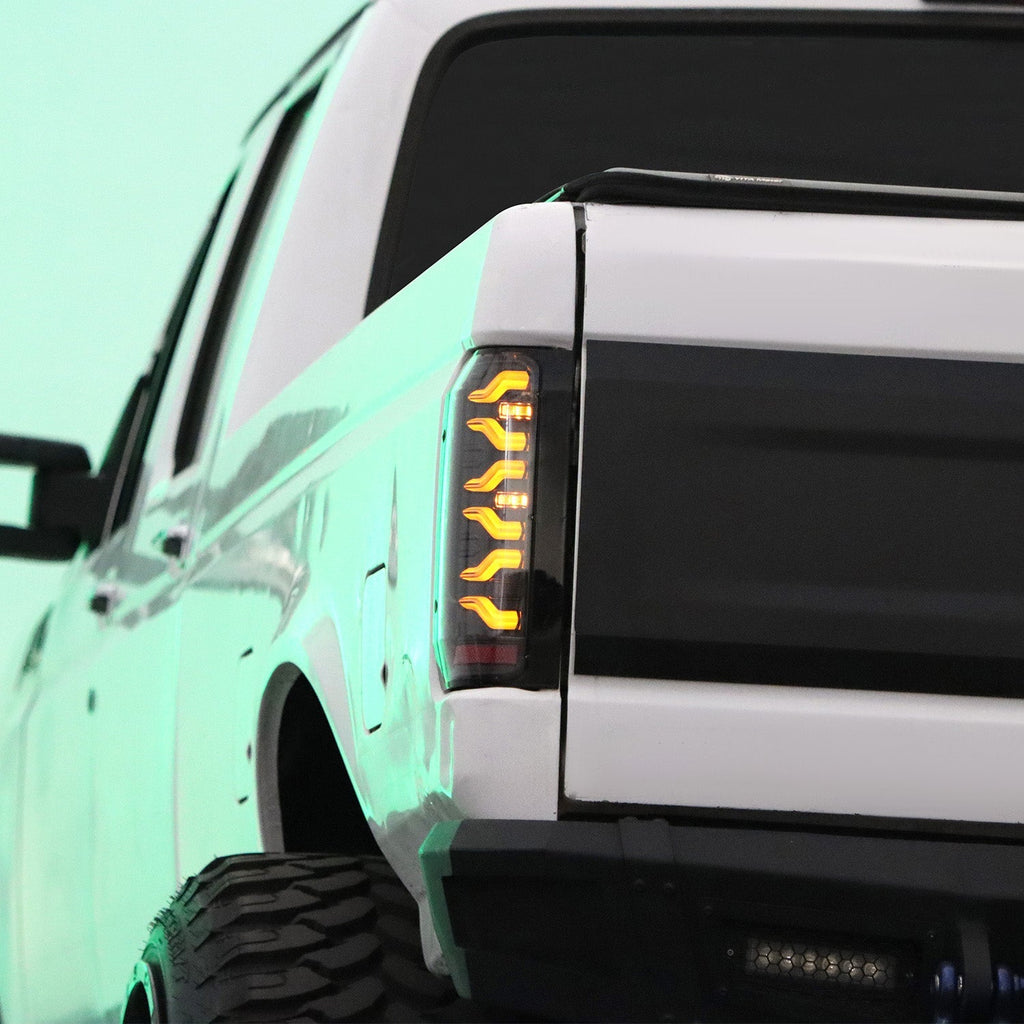 87-96 Ford F-Series/Bronco LUXX-Series LED Tail Lights Black Red