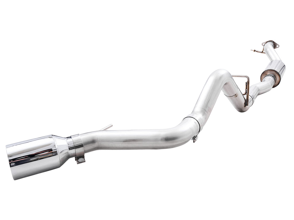 AWE Tuning 2021+ Ford Bronco 0FG Single Rear Exit Exhaust w/Chrome Silver Tip & Bash Guard (3015-22789)