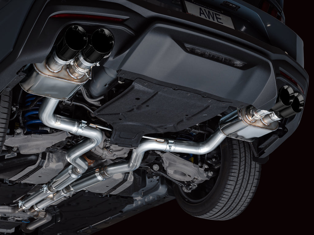 AWE Tuning AWE SwitchPathâ„¢ Exhaust for S650 Mustang GT Coupe - Quad Diamond Black Tips - 3025-43650