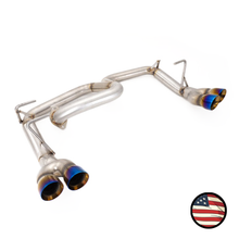 Load image into Gallery viewer, Nameless Performance Axleback Exhaust - 2013-2017 Crosstrek - Muffler Delete - Quad Exit - 3" Double Wall Neochrome Tips (SUAB13CTXV-0MU-30NEO)