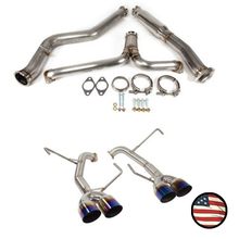 Load image into Gallery viewer, Nameless Performance Catback Exhaust - 2022+ Subaru WRX - Muffler Delete - 3.5" Single Wall Neochrome Tips (SUCB22WRX-0MU-35NEO)