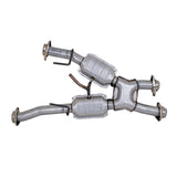 BBK 79-93 Mustang 5.0 Short Mid X Pipe w Catalytic Converters 2-1/2 For Automatic Long Tube Headers (1810)