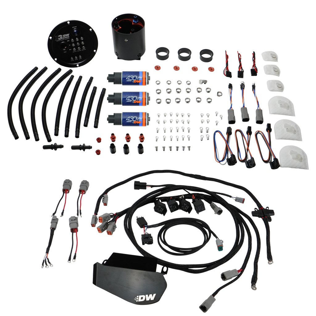 DeatschWerks 09-24 Nissan GT-R R35 X3 Triple Pump Module w/ DW430C Pumps and Plug and Play Harness (9-437-7021-PNP)
