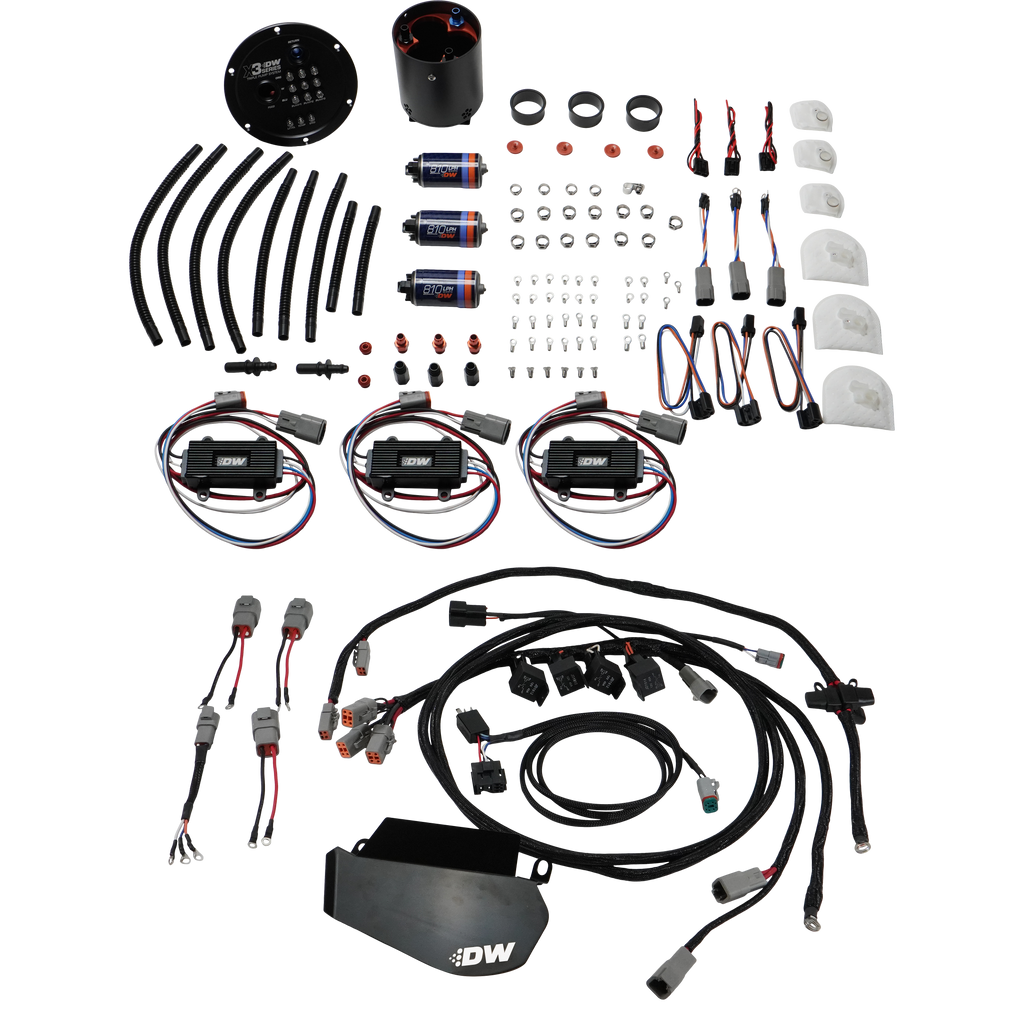 DeatschWerks 09-24 Nissan GT-R X3 Triple Pump Module w/ Triple DW810 Pumps/Controllers/PNP Harness (9-811-C105-7021-PNP)