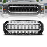 ANZO 21-23 Ford F150 Black Housing Full LED Light Tube Front Grille (901029)