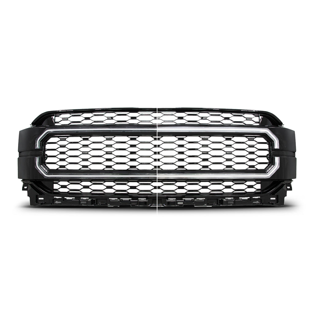 ANZO 21-23 Ford F150 Black Housing Full LED Light Tube Front Grille (901029)