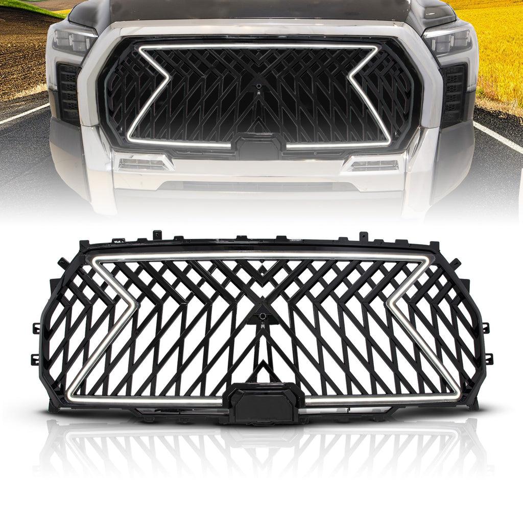 ANZO 22-24 Toyota Tundra Full LED Light Tube Front Grille w/ Initiation & Running Light (901030)