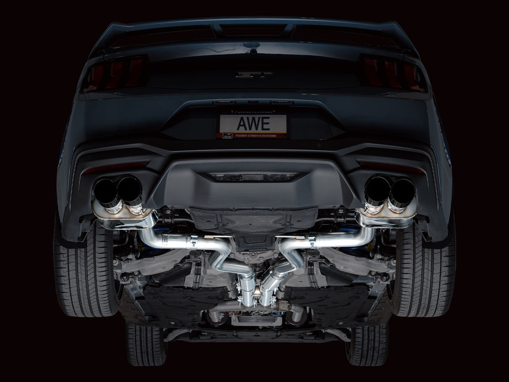AWE Tuning AWE SwitchPathâ„¢ Exhaust for S650 Mustang GT Coupe - Quad Diamond Black Tips - 3025-43650