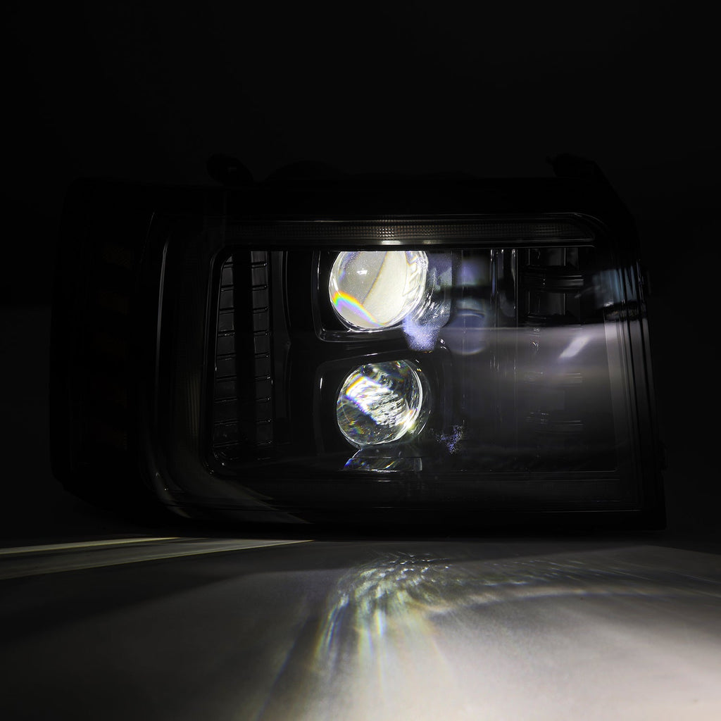 92-96 Ford F-Series/Bronco LUXX-Series LED Projector Headlights Alpha-Black