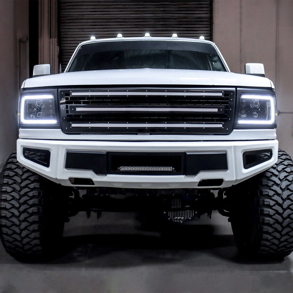 92-96 Ford F-Series/Bronco LUXX-Series LED Projector Headlights Alpha-Black