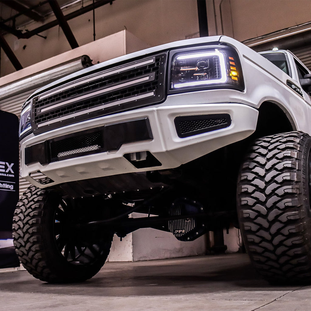 92-96 Ford F-Series/Bronco LUXX-Series LED Projector Headlights Black