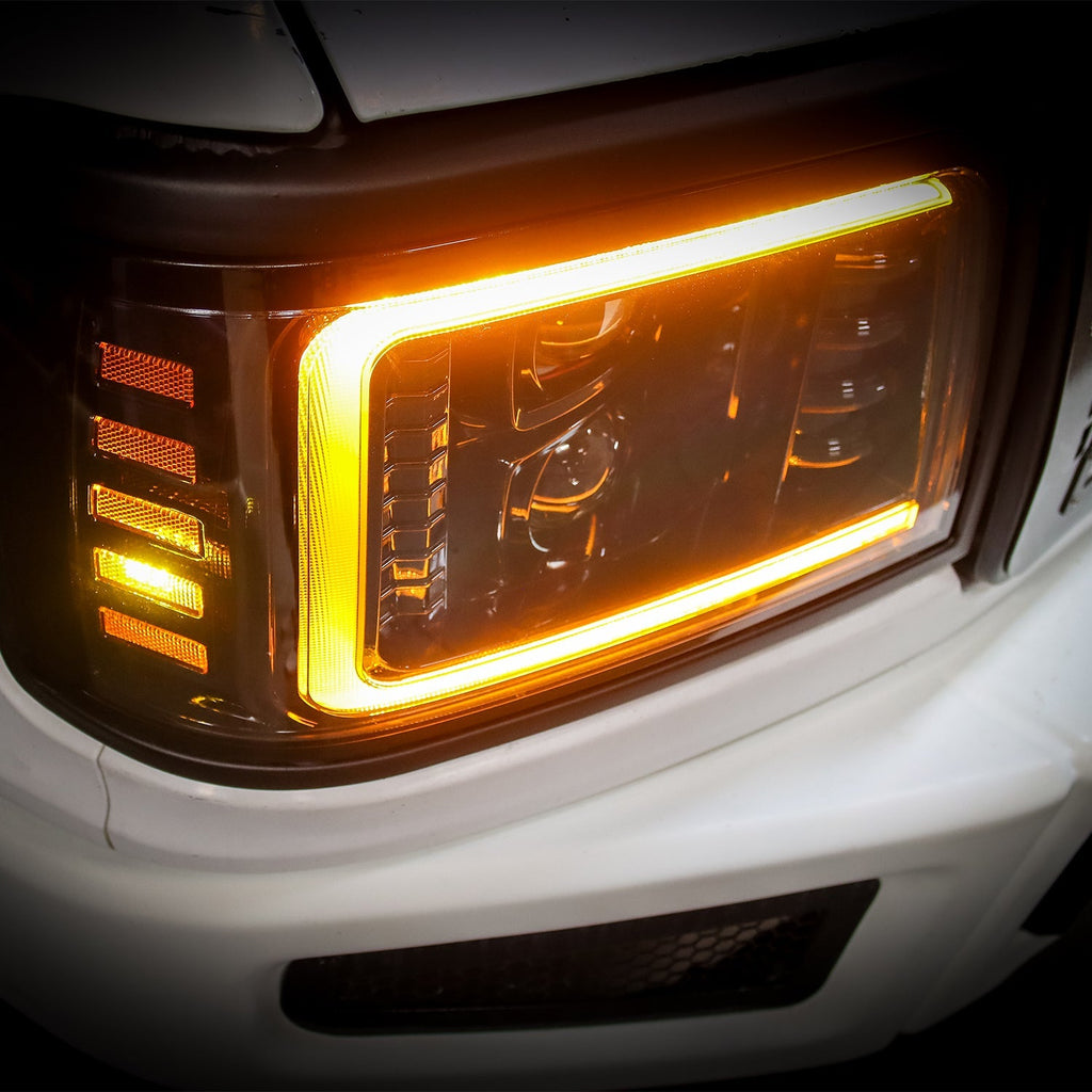 92-96 Ford F-Series/Bronco PRO-Series Halogen Projector Headlights Alpha-Black