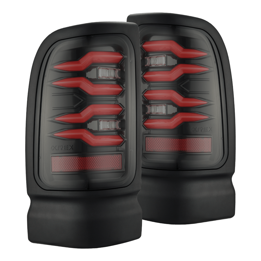 94-01 Dodge Ram 1500/94-02 Ram 2500/3500 LUXX-Series LED Tail Lights Black Red