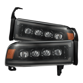 94-01 Dodge Ram 1500/94-02 Ram 2500/3500 NOVA-Series LED Headlights Alpha-Black