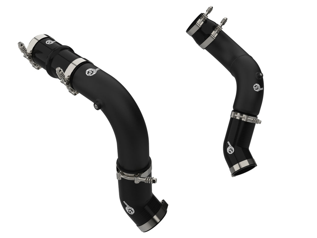 aFe Power BladeRunner 3in & 3-1/2in AL Hot and Cold Charge Pipe Kit Black RAM Diesel Trucks 25-26 L6-6.7L (46-20814-B)