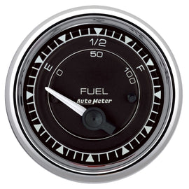 AutoMeter Chrono 2-1/16in 0E 0-90 Ohm Electric Fuel Level Gauge - Chrome (9714)