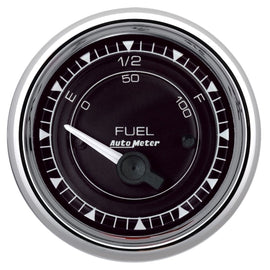 AutoMeter Chrono 2-1/16in 0E 240E-33F Ohm Electric Fuel Level Gauge - Chrome (9716)
