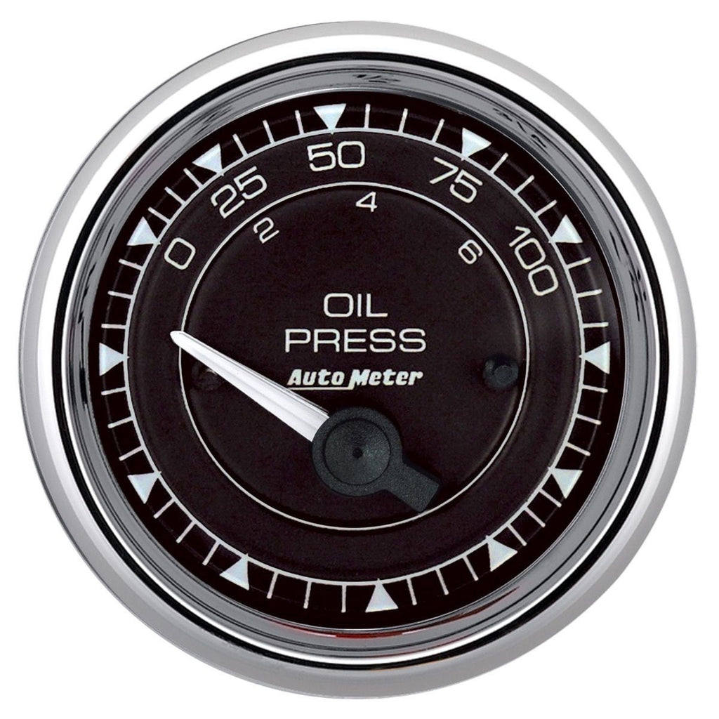 AutoMeter Chrono 2-1/16in 100PSI Electric Pressure Gauge - Chrome (9727)