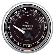 Load image into Gallery viewer, AutoMeter Chrono 2-1/16in 100PSI Electric Pressure Gauge - Chrome (9727)