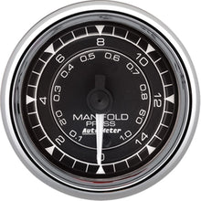 Load image into Gallery viewer, AutoMeter Chrono 2-1/16in 15PSI Digital Stepper Motor Manifold Pressure Gauge - Chrome (9750)