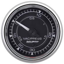 Load image into Gallery viewer, AutoMeter Chrono 2-1/16in 30in HG/30PSI Digital Stepper Motor Vaccum/Boost Gauge - Chrome (9759)