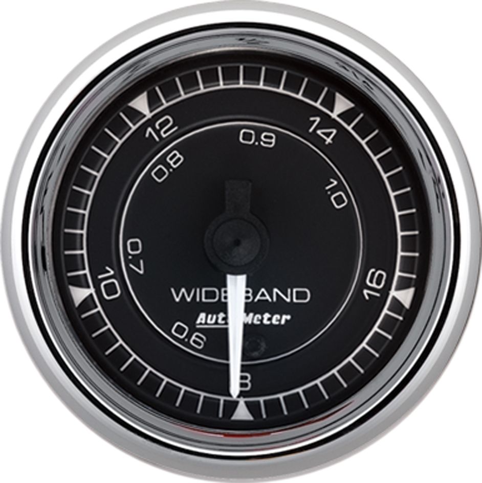 AutoMeter Chrono 2-1/16in 8:1-18:1 Stepper Motor Air/Fuel Ratio-Wideband Analog Gauge - Chrome (9770)